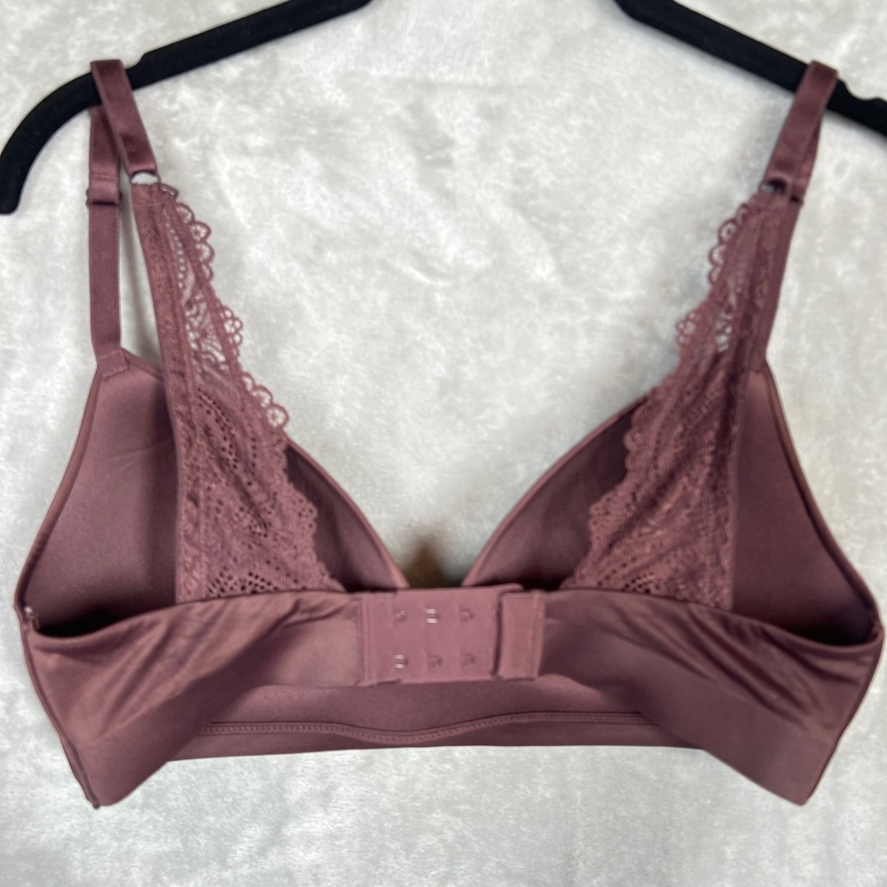 Soma Enbliss Luxe Wireless Bra With‎ Lace Back Size 34C Merlot J-Hook - Picture 2 of 5
